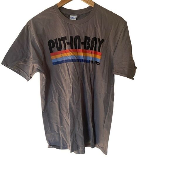 Put in bay medium rainbow tshirt gray - Picture 1 of 4
